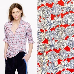 J. Crew Liberty of London Matilda Tulip Popover Blouse